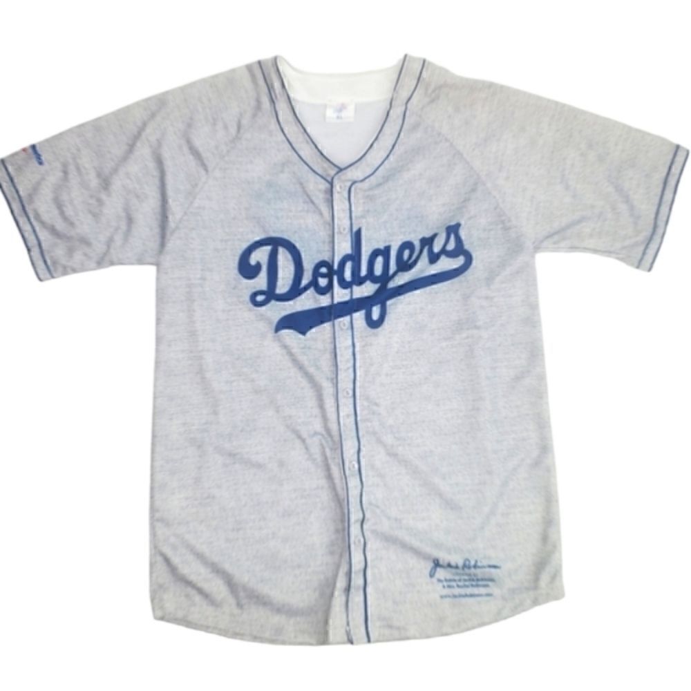 Dodgers Jackie Robinson Replica Jersey Button Up Tshirt Size XLarge